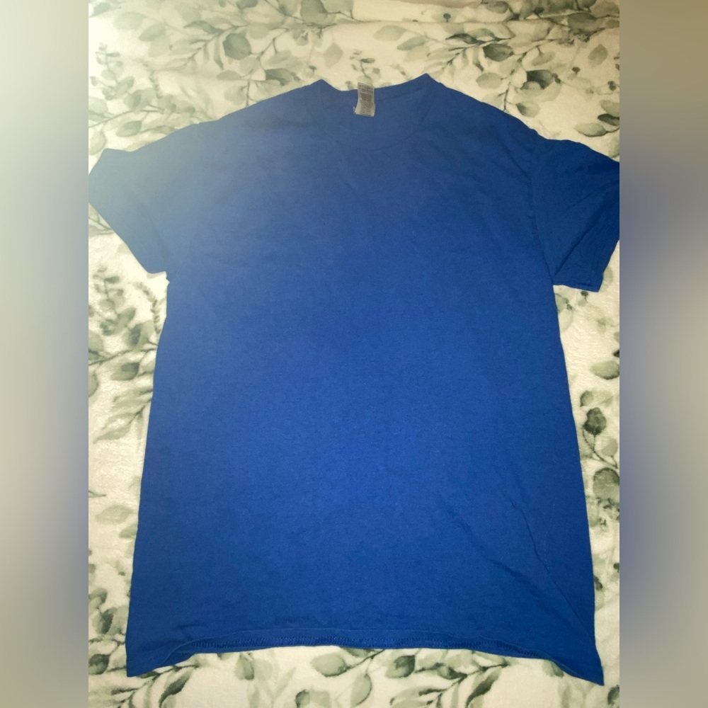 womens m solid blue tshirt